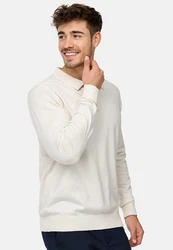 Indicode Herren Pullover INChips Khaki/Beige/Weiß/Creme/Braun