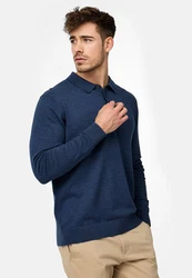 Indicode Herren Pullover INChips Dunkelblau/Blau/Hellblau/Grau