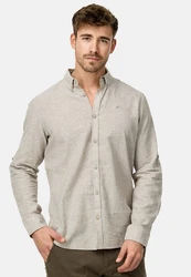 Indicode Langarmhemd INTheon Khaki/Beige/Braun/Grau