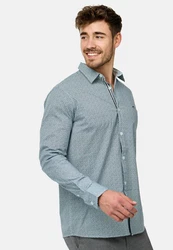 Indicode Langarmhemd INSamwell Grau/Blau
