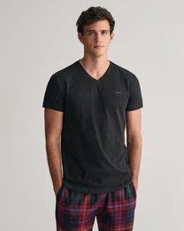 Unterziehshirt V-NECK T-SHIRT 2-PACK (Packung, 2-St., 2er) mit Markenlabel auf der Brust