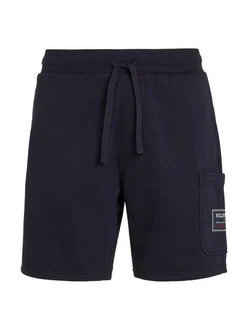 Tommy Hilfiger Sweatshorts FLAG LOGO BADGE SWEATSHORTS Dunkelblau/Blau