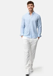 Indicode Langarmhemd Brayden Blau/Hellblau