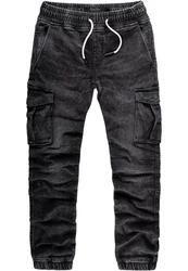 Amaci&Sons Cargojeans ALSIP Sweathose Denim Look Dunkelgrau/Schwarz/Khaki/Grau/Dunkelgrün