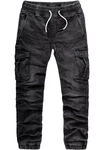 Amaci&Sons Cargojeans ALSIP Sweathose Denim Look Dunkelgrau/Schwarz/Khaki/Grau/Dunkelgrün