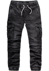 Amaci&Sons Cargojeans ALSIP Sweathose Denim Look Dunkelgrau/Schwarz/Khaki/Grau/Dunkelgrün