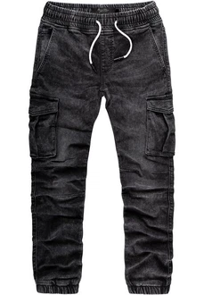 Amaci&Sons Cargojeans ALSIP Sweathose Denim Look Dunkelgrau/Schwarz/Khaki/Grau/Dunkelgrün