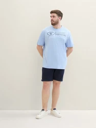 TOM TAILOR PLUS Bermudas Chino Shorts Dunkelblau/Hellblau/Blau