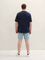 TOM TAILOR PLUS Bermudas Chino Shorts Blau/Türkis/Hellblau/Grau