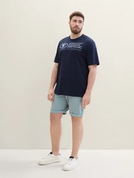 TOM TAILOR PLUS Bermudas Chino Shorts Blau/Türkis/Hellblau/Grau