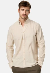 Indicode Langarmhemd INTheon Weiß/Beige/Khaki
