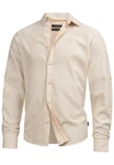 Indicode Langarmhemd INTheon Weiß/Beige/Khaki