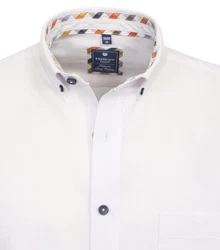 Redmond Kurzarmhemd Comfort Fit 241500999 Weiß/Creme/Hellblau