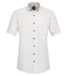 Redmond Kurzarmhemd Comfort Fit 241500999 Weiß/Creme/Hellblau