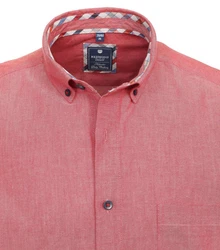 Redmond Kurzarmhemd Comfort Fit 241500999 Rot/Rosa