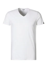 T-Shirt BASIC 2P V-NECK TEE (2er Pack) mit Markenlabel