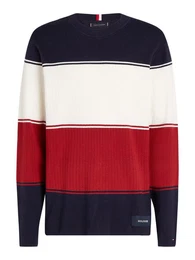 Rundhalspullover MILANO COLOURBLOCK CREW NECK modische Blockstreifen
