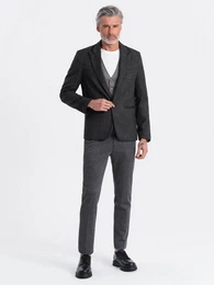 Sakko Stilvolle Sakko aus Jacquard fr Herren mit zarten Streifen graphite