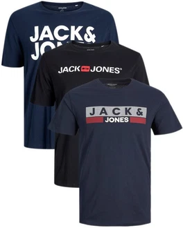 Jack & Jones Plus Print-Shirt Spar-Set 3er-Pack Big Size Shirt Dunkelblau Jack & Jones Plus Print-Shirt Spar-Set 3er-Pack Big Size Shirt Dunkelblau