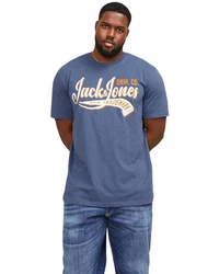 Jack & Jones Print-Shirt 2er-Pack Hellblau/Dunkelblau/Blau