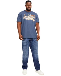 Jack & Jones Print-Shirt 2er-Pack Hellblau/Dunkelblau/Blau