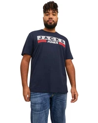 Jack & Jones Plus Print-Shirt Spar-Set 3er-Pack Big Size Shirt Dunkelblau