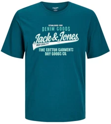 Jack & Jones Print-Shirt Blau/Hellblau/Grün