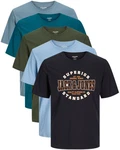 Jack & Jones Print-Shirt Blau/Hellblau/Grün