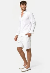 Indicode Chinoshorts Giwgros Weiß/Creme/Gelb/Braun