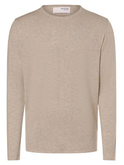 SELECTED HOMME Strickpullover SLHRome Khaki/Braun/Weiß/Beige/Grau