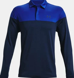 Poloshirt Golf Polo Playoff Novelty Langarm Blau Herren UK S