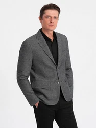 OMBRE Sakko für Herren mit Ellenbogenaufnähern Dunkelgrau/Grau/Hellgrau