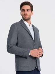 OMBRE Sakko für Herren mit Ellenbogenaufnähern Grau/Dunkelblau/Blau/Dunkelgrau