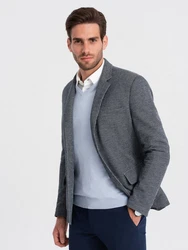 OMBRE Sakko für Herren mit Ellenbogenaufnähern Grau/Dunkelblau/Blau/Dunkelgrau