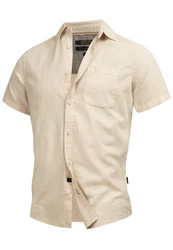 Indicode Hemd INGunther Beige/Khaki/Weiß