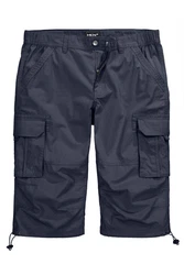 Men Plus 3/4-Cargohose Blau/Dunkelblau