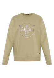 Chiemsee Sweatshirt im Label-Look Khaki/Dunkelgrün/Gelb/Braun