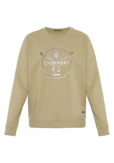 Chiemsee Sweatshirt im Label-Look Khaki/Dunkelgrün/Gelb/Braun