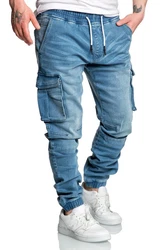 Amaci&Sons Cargojeans ALSIP Sweathose Denim Look Blau/Hellblau