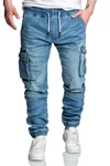 Amaci&Sons Cargojeans ALSIP Sweathose Denim Look Blau/Hellblau
