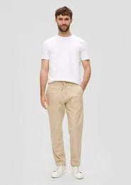 Stoffhose Relaxed: Chinohose aus Leinenmix Durchzugkordel