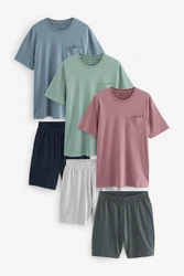 Next Pyjama-Set im 3er-Pack Mischfarben/Lila/Grau