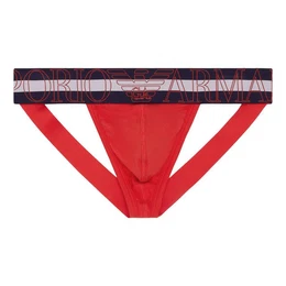 String Jockstrap Stretch Cotton Megalogo (1-St) mit zweifarbigem Bund