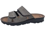 PADERO Herren Klettverschluss Pantolette Grau/Dunkelgrau/Blau