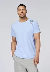 Chiemsee Print-Shirt T-Shirt mit Jumper-Logo Hellblau/Blau