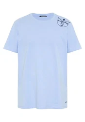 Chiemsee Print-Shirt T-Shirt mit Jumper-Logo Hellblau/Blau