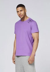 Chiemsee Print-Shirt T-Shirt mit Jumper-Logo Lila/Dunkelblau