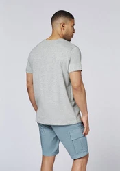 Chiemsee Print-Shirt T-Shirt mit Jumper-Logo Hellgrau/Grau