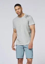 Chiemsee Print-Shirt T-Shirt mit Jumper-Logo Hellgrau/Grau
