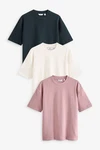 Next T-Shirt 3er Pack Lila/Rosa